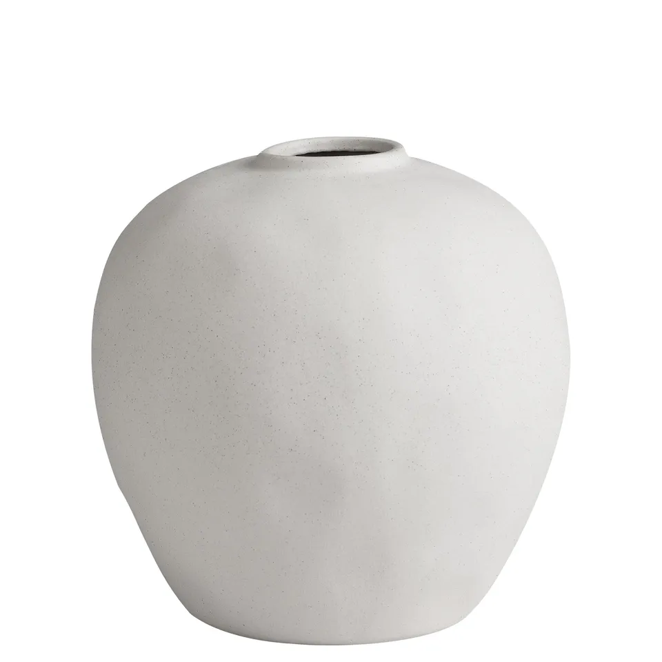 Sia Home Vases Stone 25 cm vase blanc cassé céramique