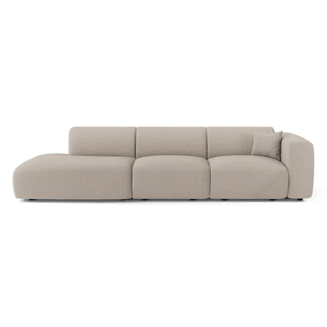 Sia Myra canapé droit beige 5 places arrondi