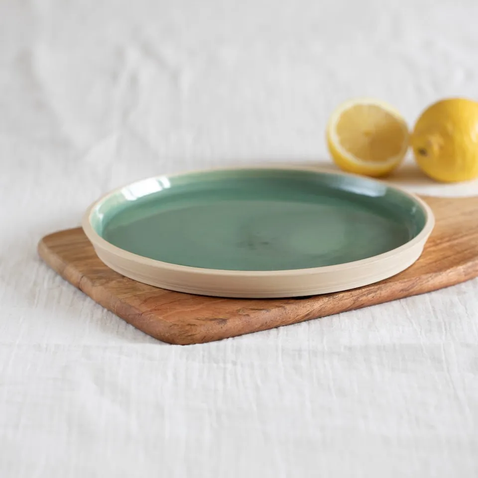 Flowrette Hélios assiette céramique verte 24 cm x1