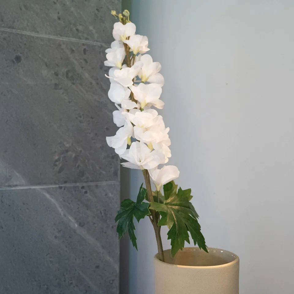 Flowrette Delphinium fleur artificielle blanc x1 real touch