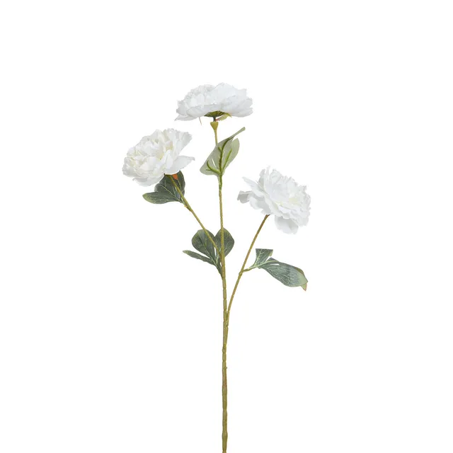 Sia Home Pivoine tige fleur artificielle blanche 85 cm
