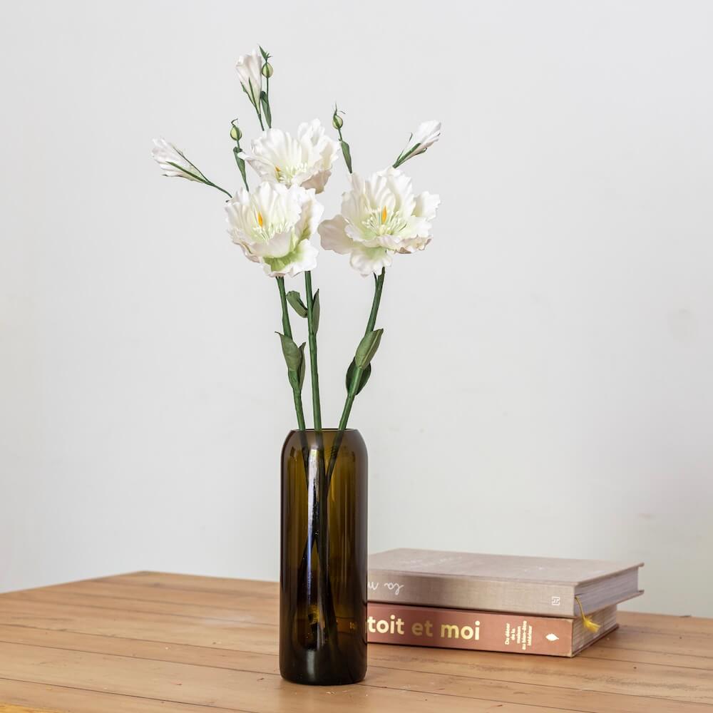 Flowrette Fleurs en papier lisianthus blanc x1 durable