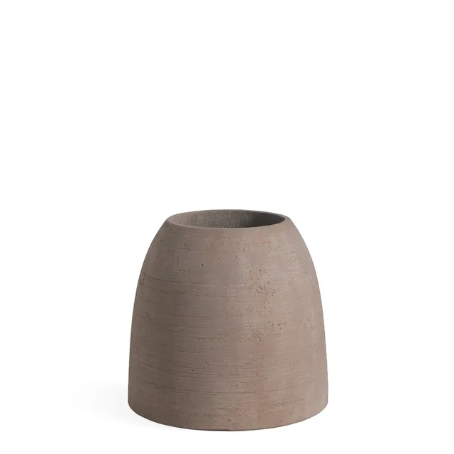 Sia Home Cache-pots Zen arrondi cache-pot marron 45 cm fibre ciment