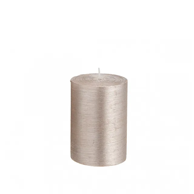 Sia Stripes S bougie cylindrique rose pâle 10 cm 48h