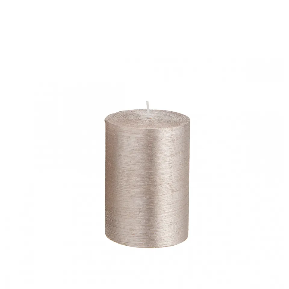 Sia Stripes S bougie cylindrique rose pâle 10 cm 48h