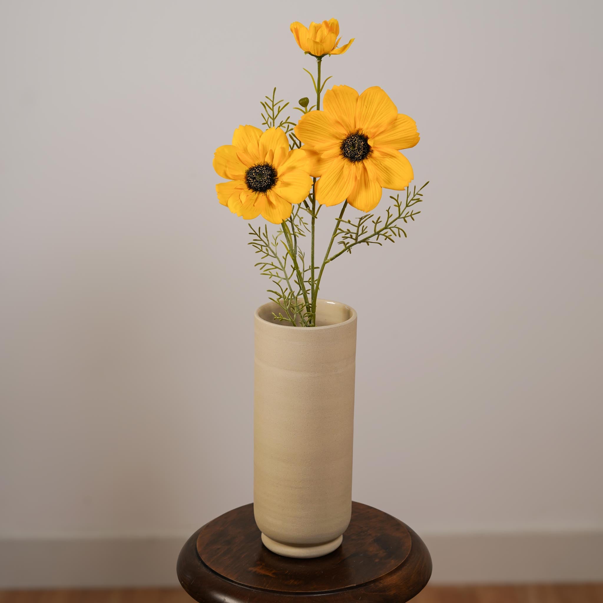 Flowrette Cosmos artificiel jaune fleur tige x1 soyeux