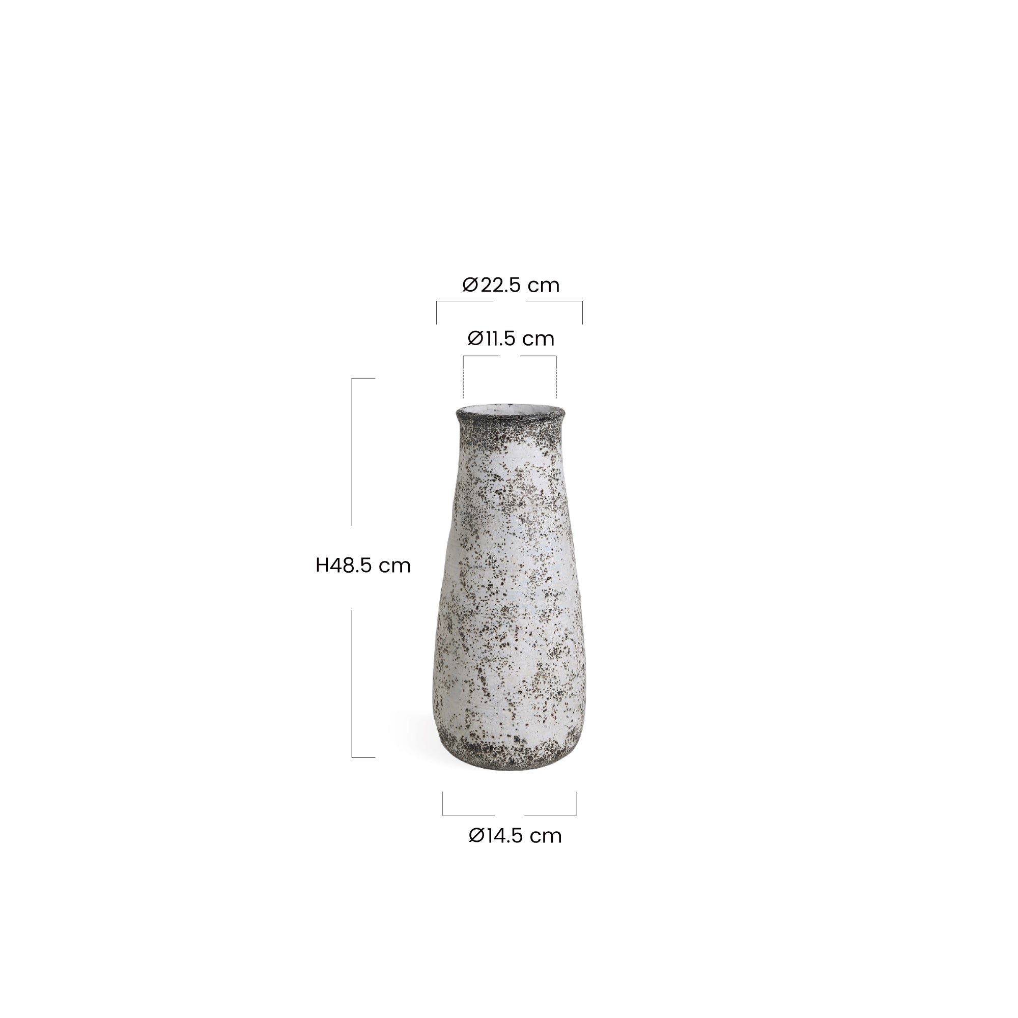 Sia Home Antica vase crème 49 cm fibre de ciment