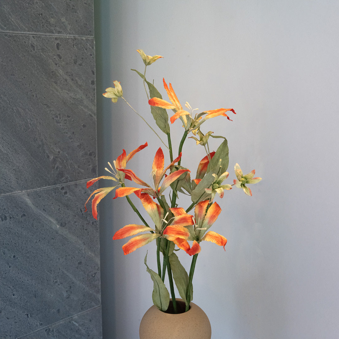 Flowrette Lys papier orange tige x1 éternel