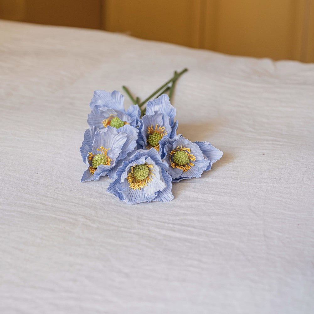 Flowrette Fleurs en papier Pavot fleur papier x1 bleu clair