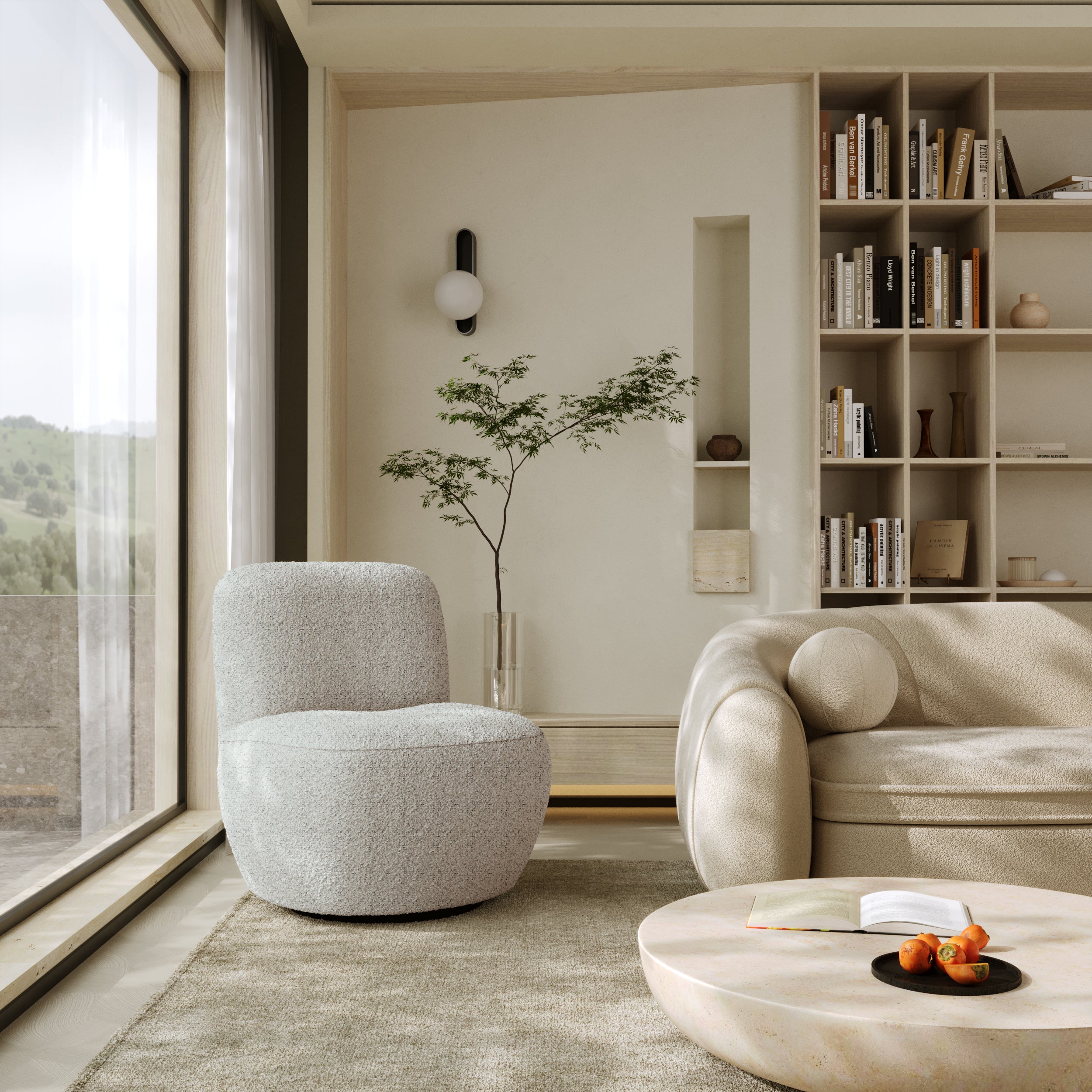 Sia Home Jena fauteuil pivotant beige confort salon