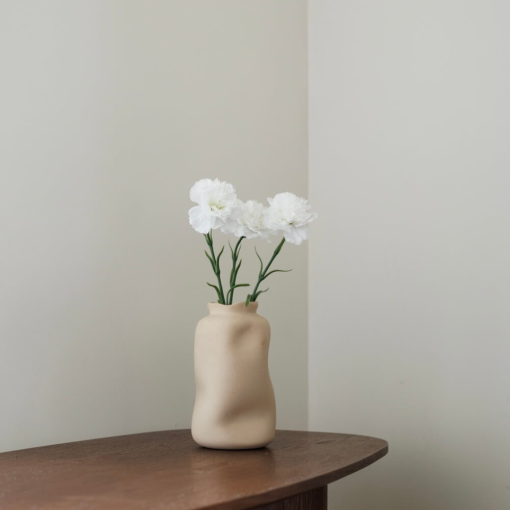 Flowrette Oeillet blanc fleur artificielle Real Touch x1