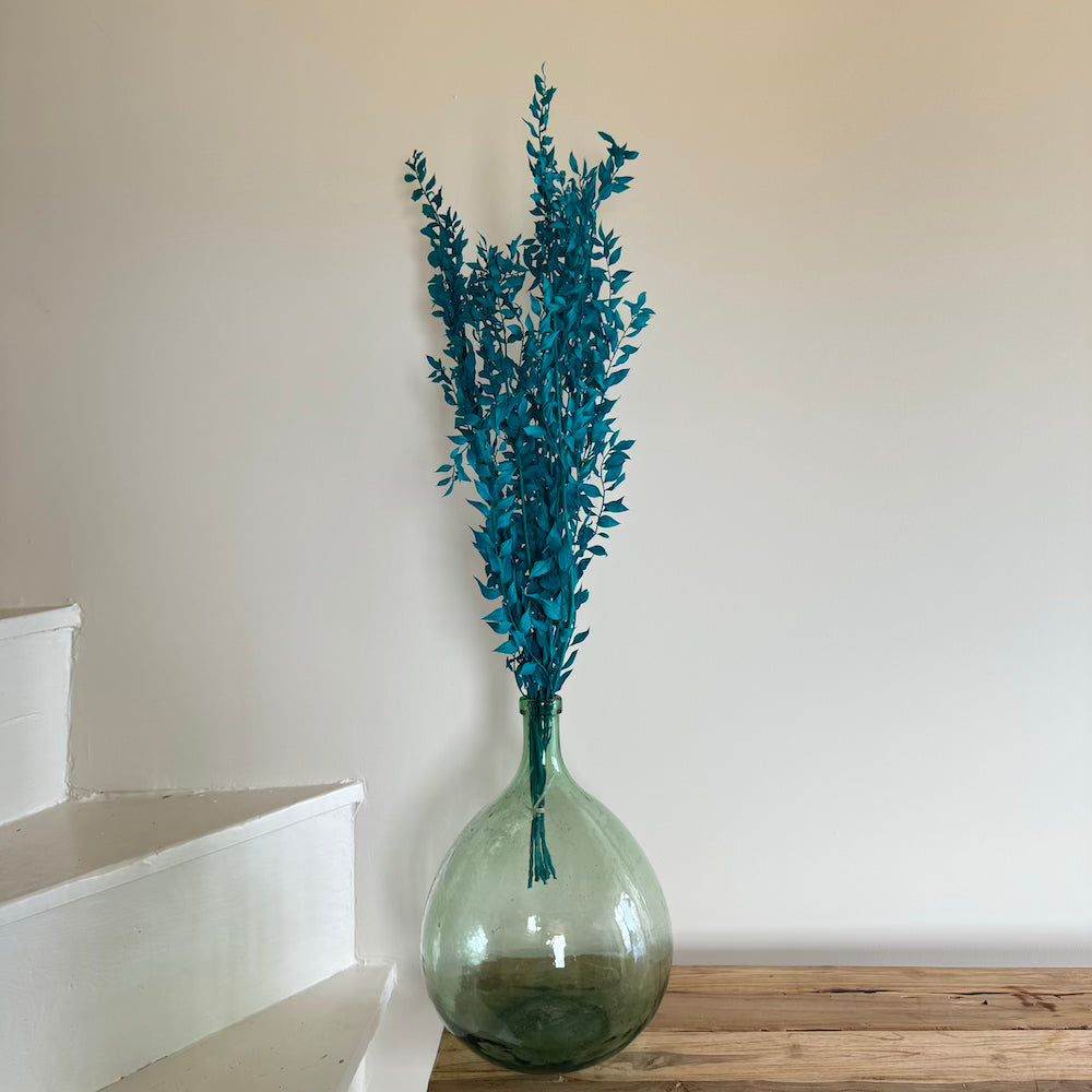 Flowrette botte ruscus turquoise séchée x1