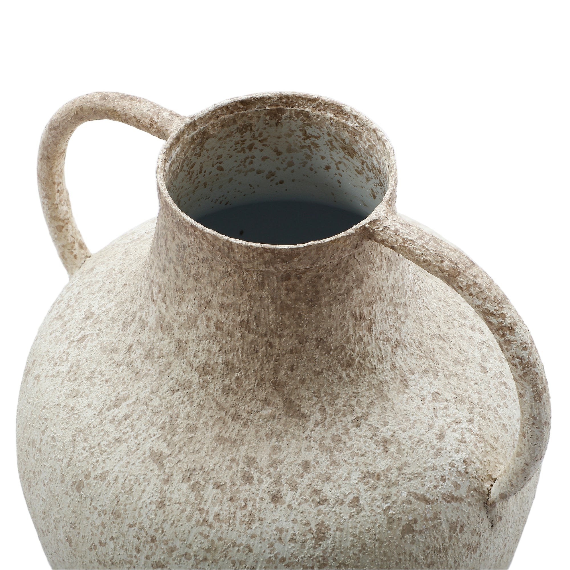Sia Home Vase Solea métal blanc 27 cm anses