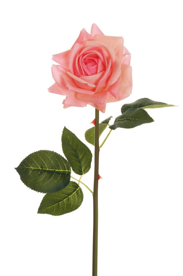 Feuillazur Rungis rose réaliste fleur artificielle rouge 52cm