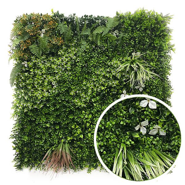 Feuillazur Rungis Plaque végétale Jungle mur végétal 100x100 cm
