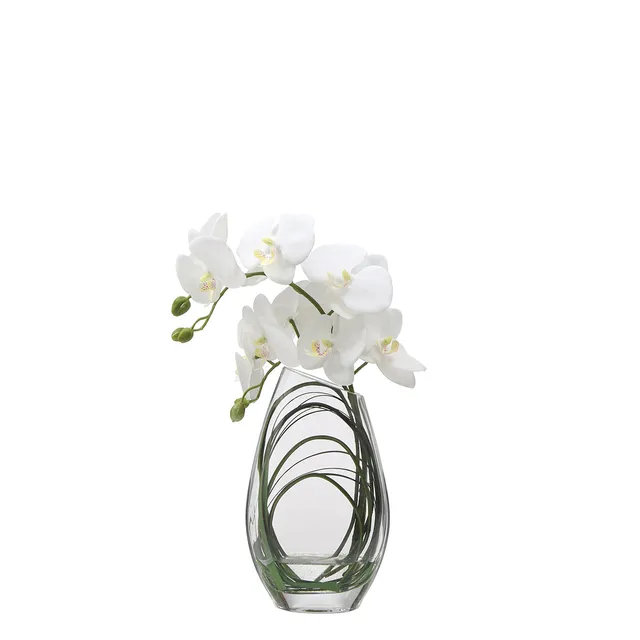 Sia Home Compositions florales Orchidée vase 29cm blanc