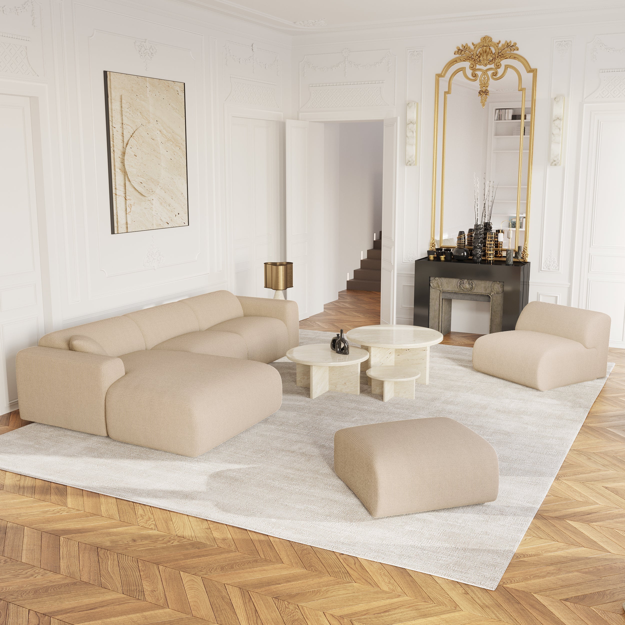 Sia Home Myra Fauteuil sans accoudoirs crème
