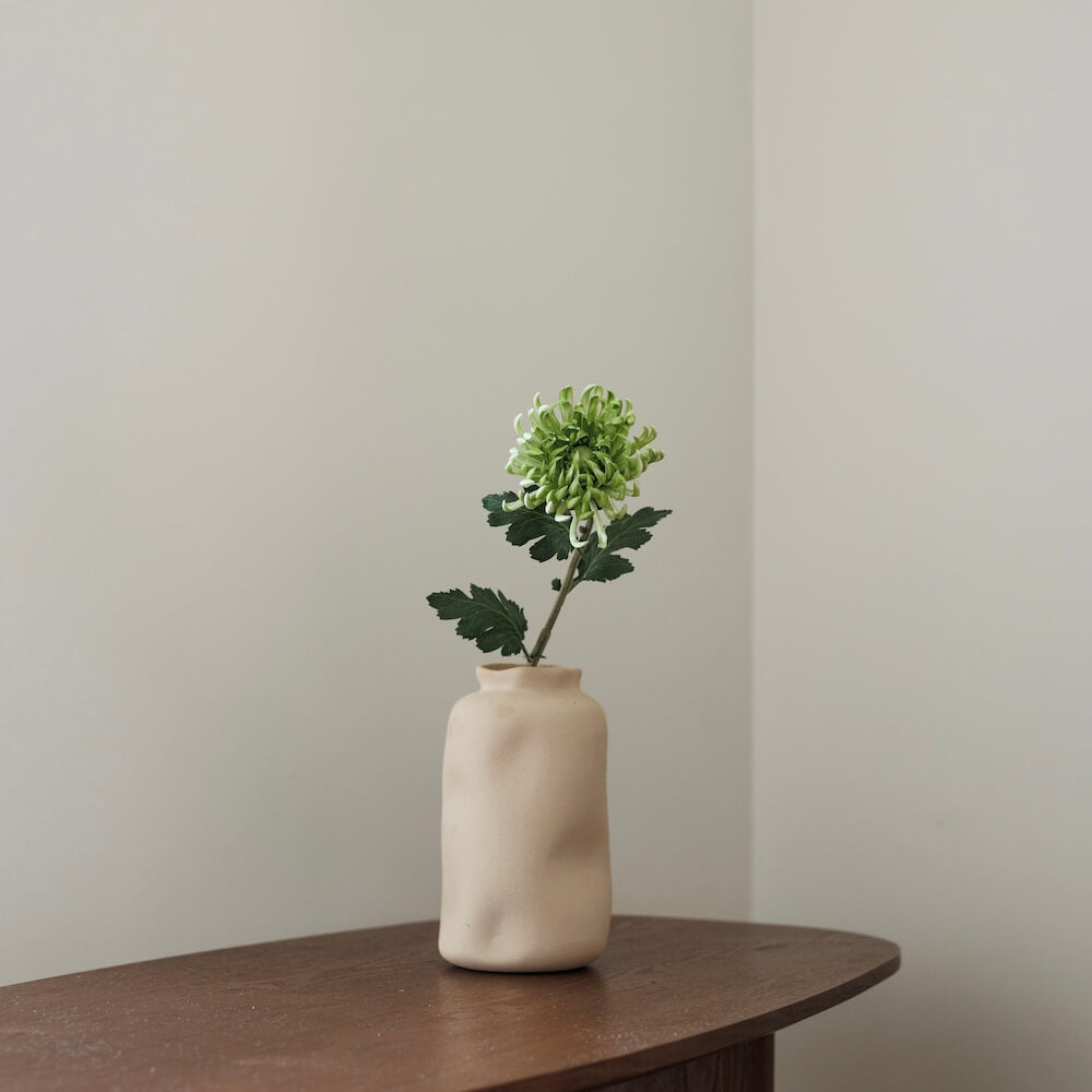 Flowrette Chrysanthème vert fleur artificielle x1 sans entretien