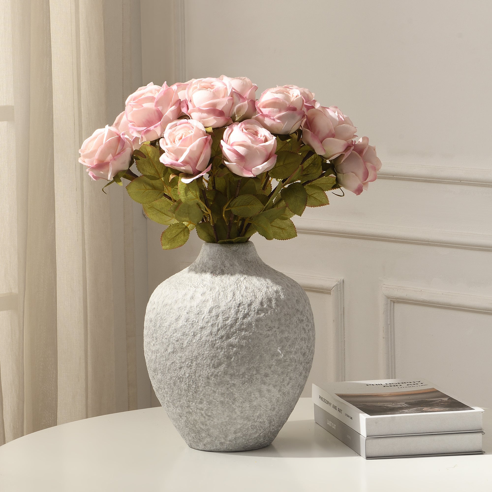 Sia Home Tige de Rose fleur artificielle rose 56 cm