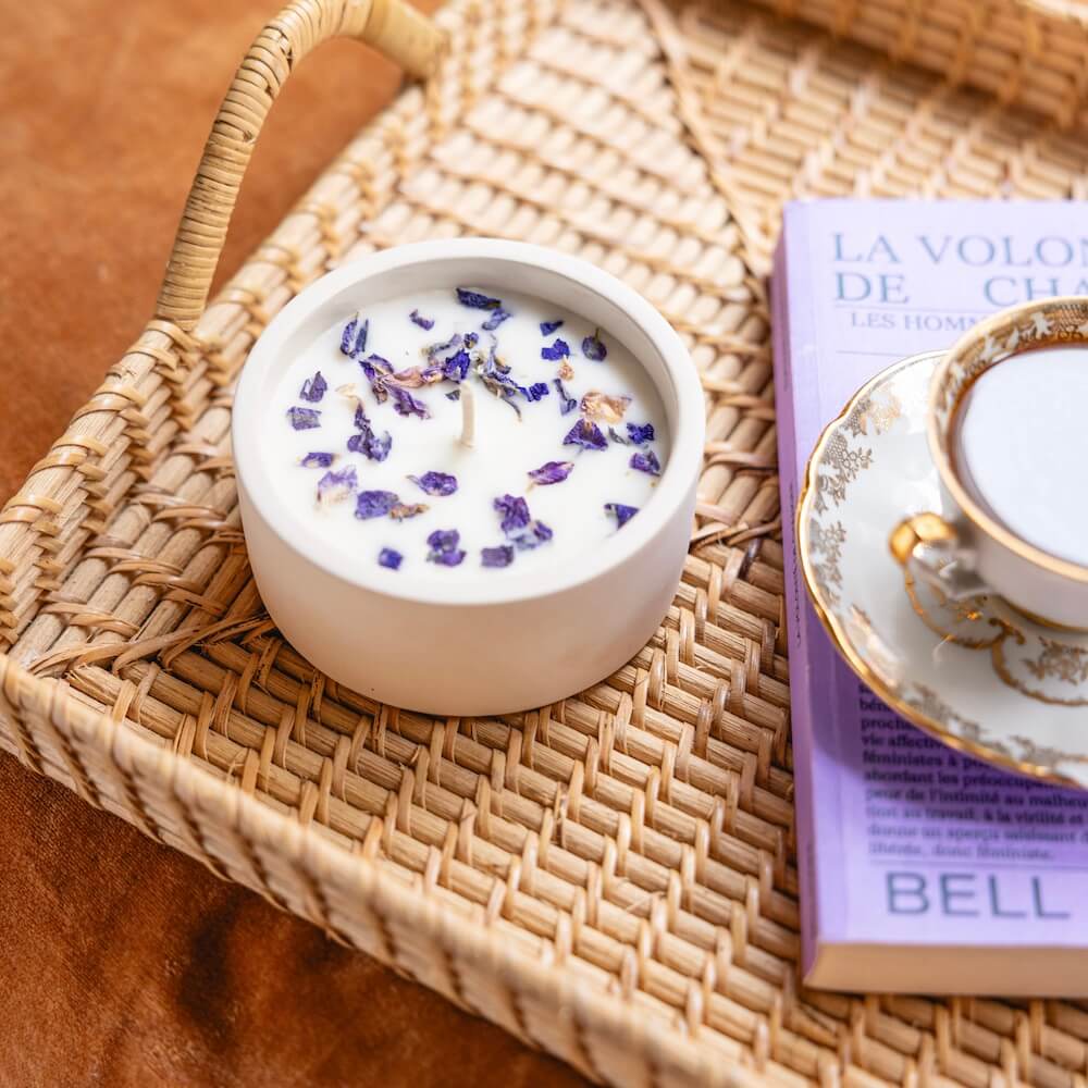 Flowrette Bougies bougie fleurie lilas cire soja