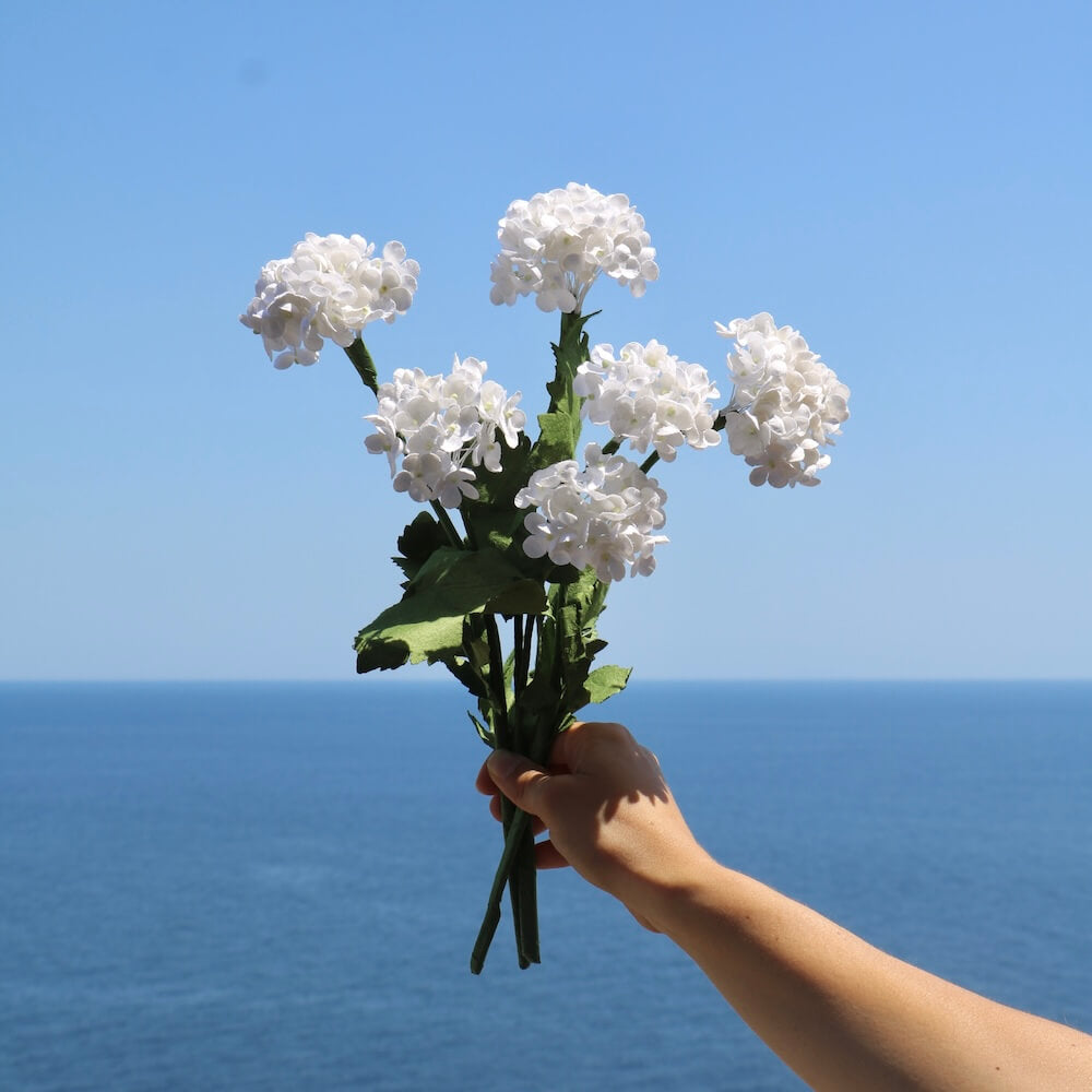 Flowrette Viburnum blanc fleur papier x1 romantique