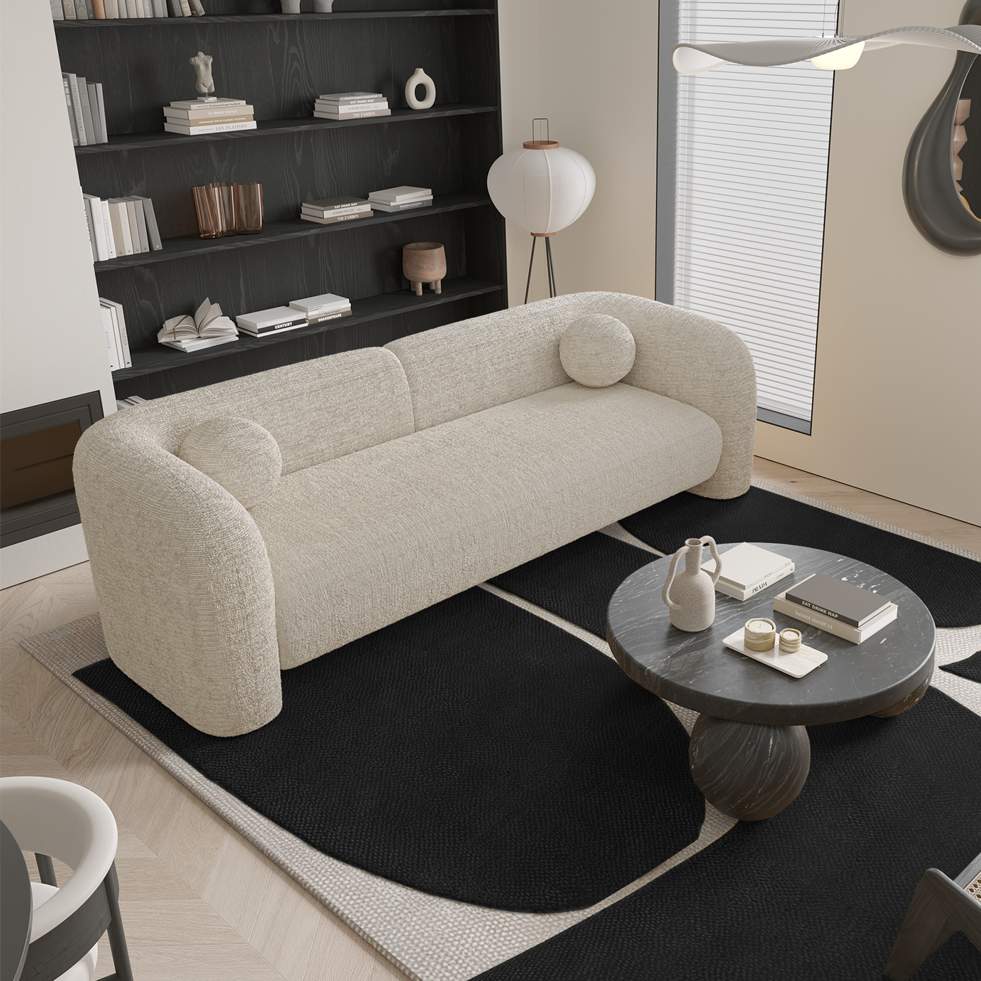 Sia Home Nola canapé crème coussins boules