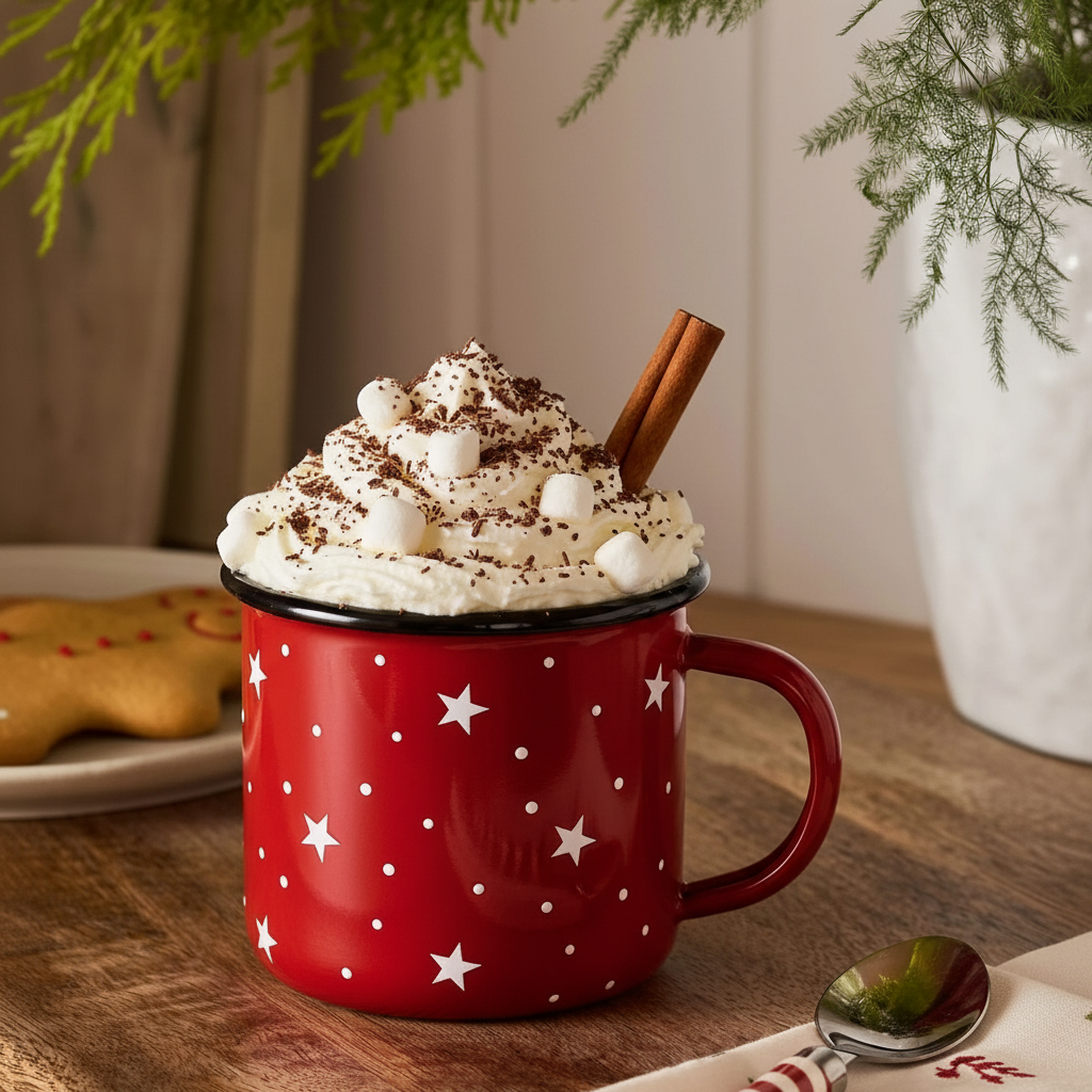 Sia Holly Tasse céramique mug rouge étoilé 10 cm