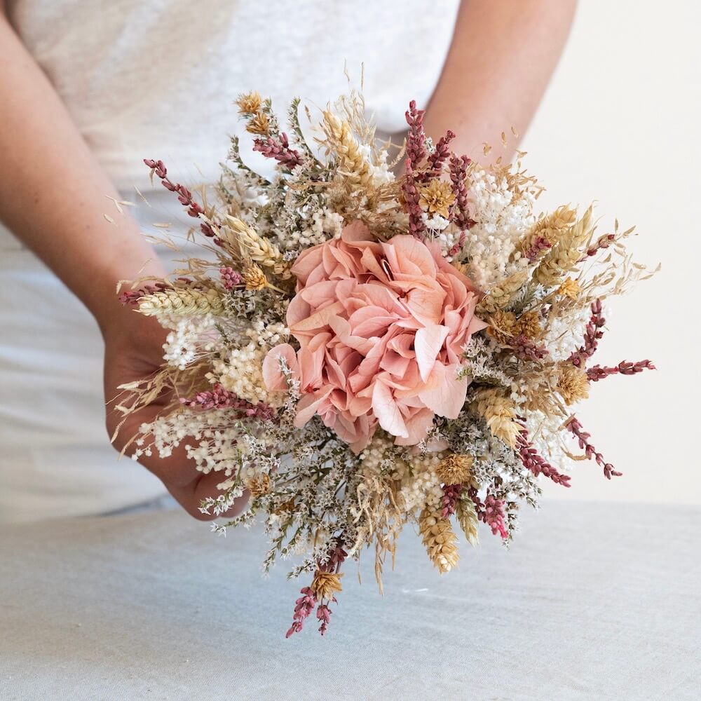 Flowrette Eloi bouquet fleurs séchées rose taille M