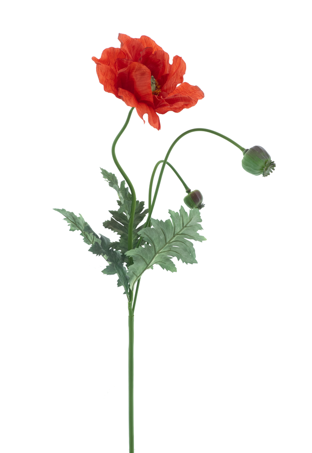 Feuillazur Rungis Coquelicot fleur artificielle rouge 93cm salon