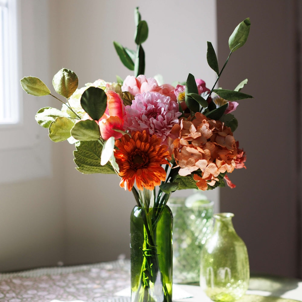 Flowrette Fleurs en papier Bouquet Claudel pivoine pêche et dahlia