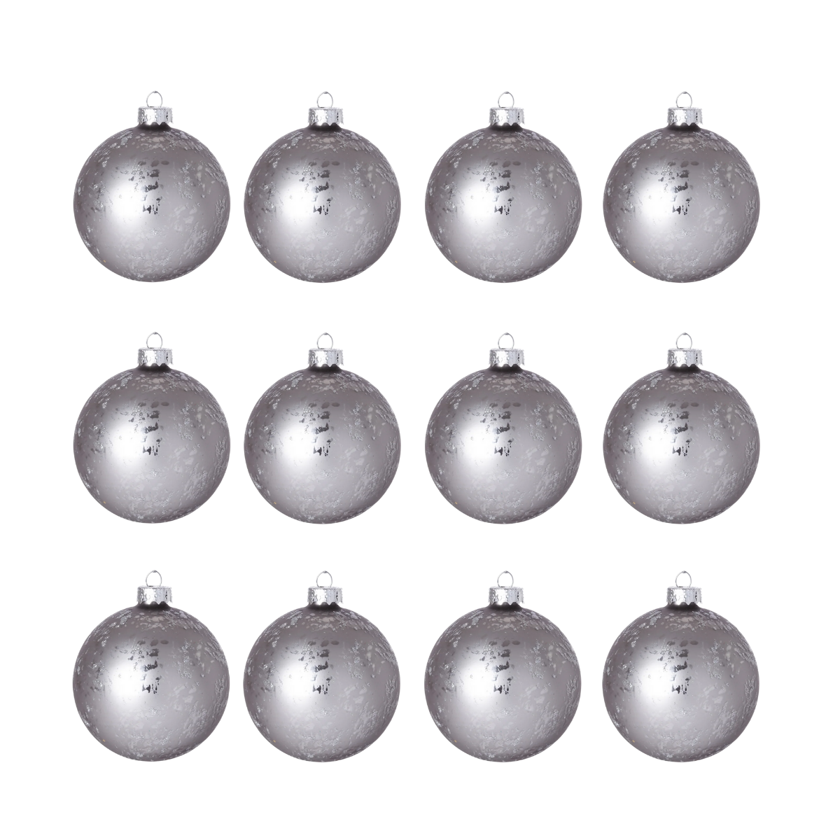 Sia Home Boules et suspensions Boule Noël 8 cm lot 12 gris