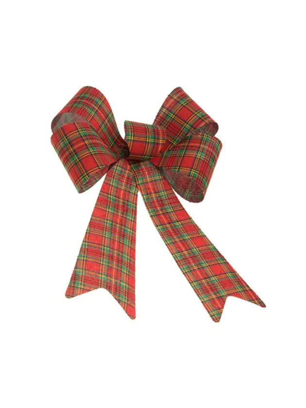 Feuillazur Rungis Nœud scottish rouge vert 23x39cm 12291