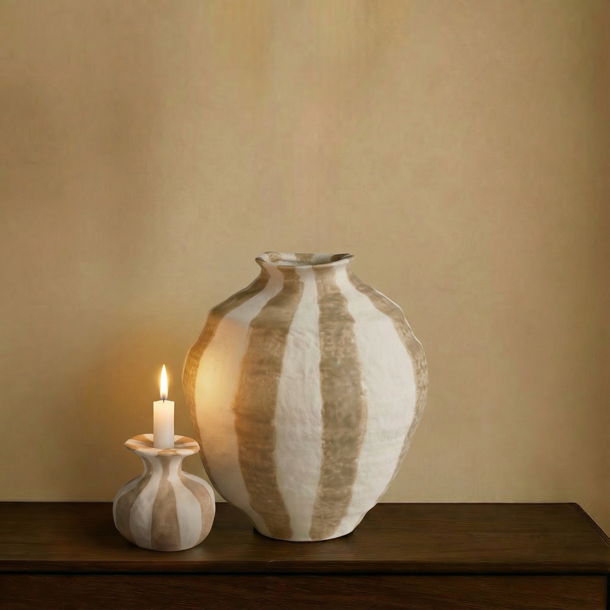 Sia Bougeoirs Rivage 10 cm bougeoir céramique beige