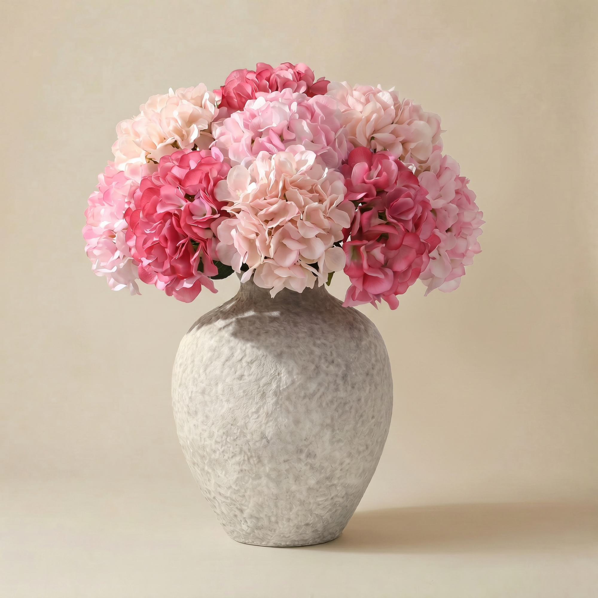 Sia Bouquets Artificiels hortensia rose 9 tiges 63 cm