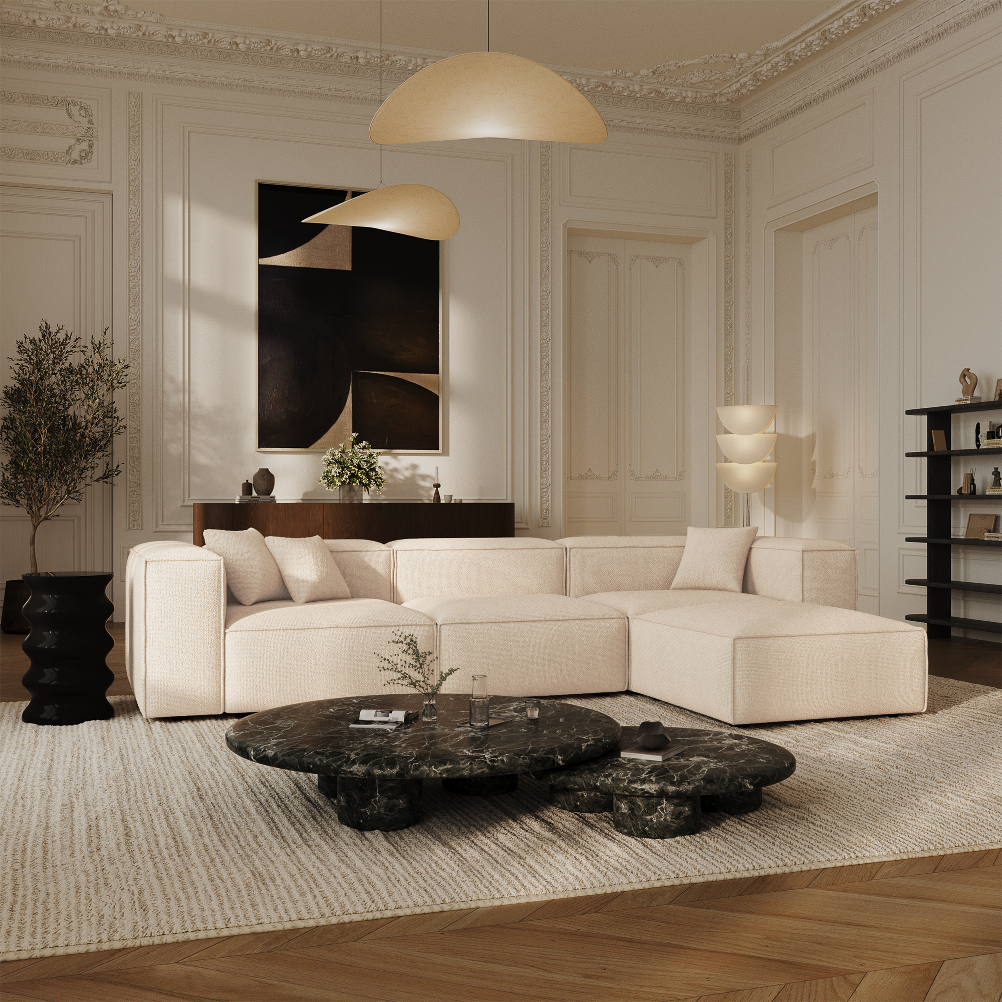 Sia Home Cubi canapé d'angle modulable mousse ressorts ensachés