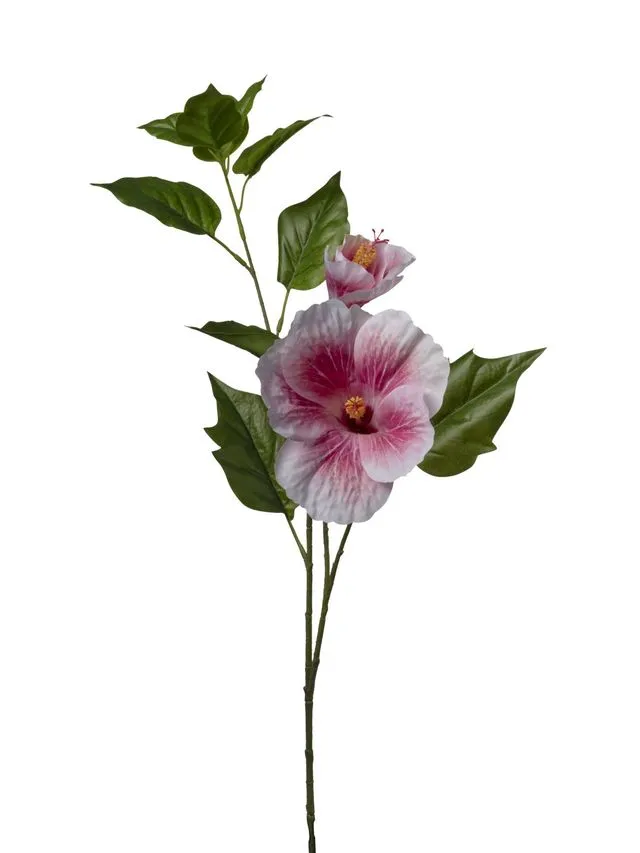 Feuillazur Rungis Hibiscus Rose fleur artificielle 23x23x66cm