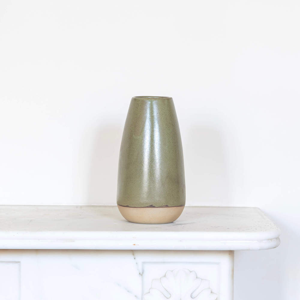 Flowrette Harmony Vase Céramique Kaki Grès Mat