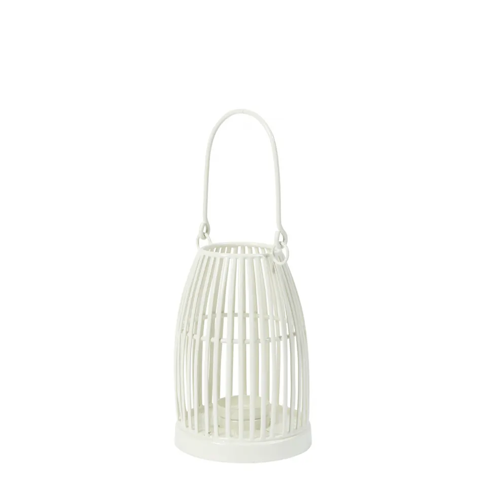 Sia Home Barrel lanterne blanc 16 cm fer