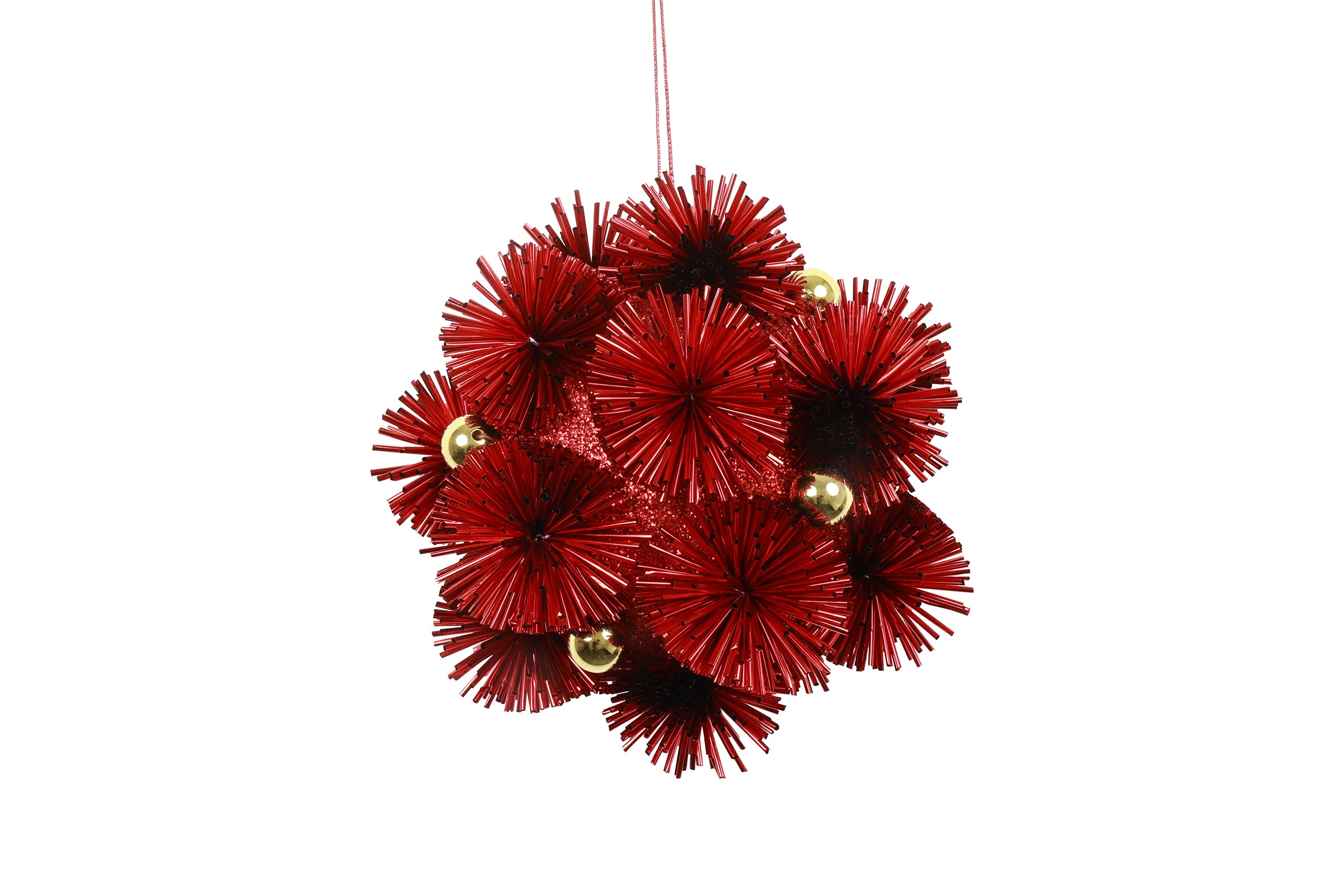 Feuillazur Rungis Contenants Sphère pom pom pola boule Noël rouge 16cm