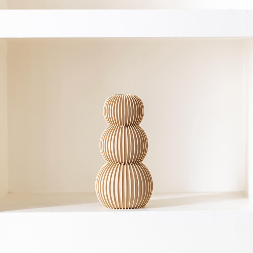 Flowrette Flamant vase beige fleurs séchées 3D