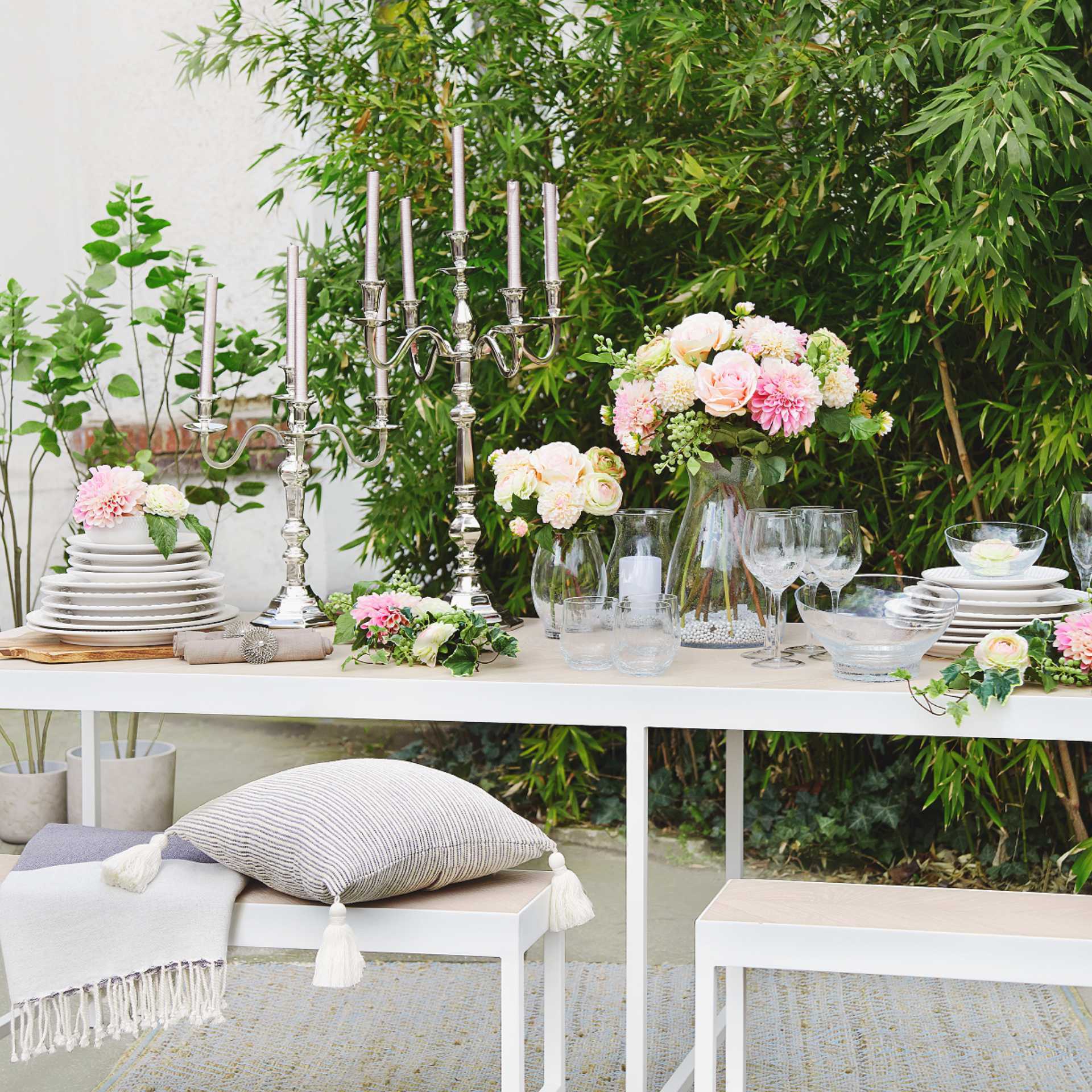 Sia Home Irene 100x25 cm banc blanc acier