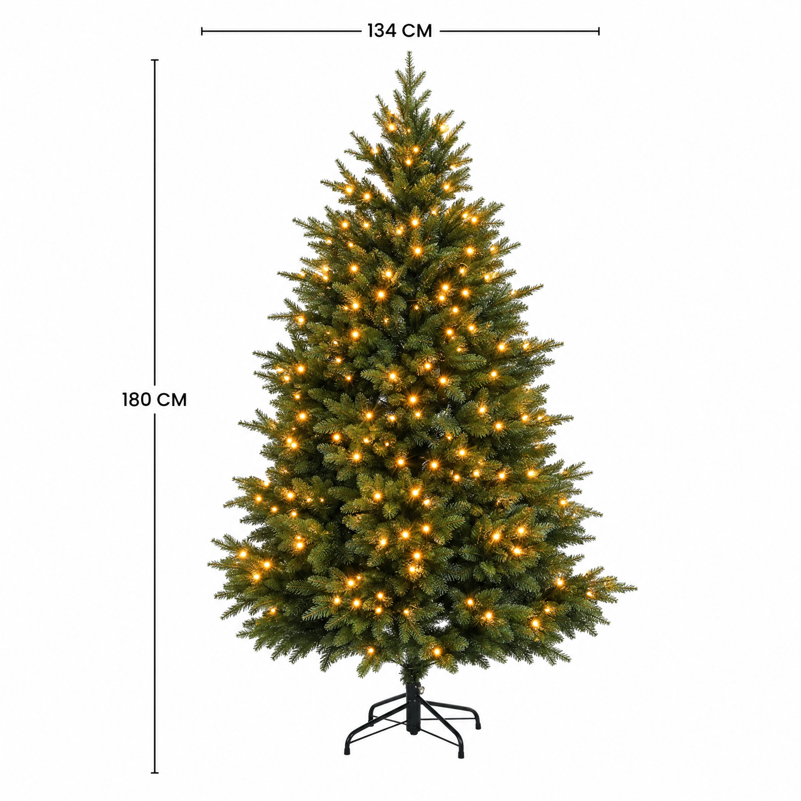 Sia Home Fluffy 180 cm sapin de Noël vert lumineux LED