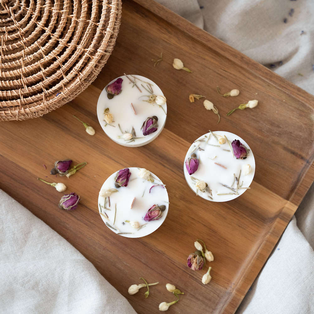 Flowrette Trio Bougies Jasmin Cire Soja Fleurs