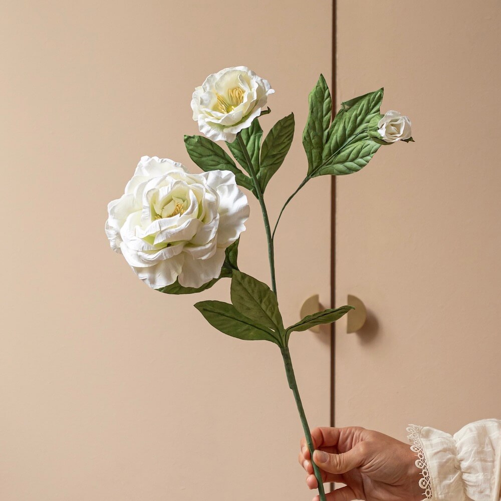 Flowrette Rose Caroline fleur papier blanche x1