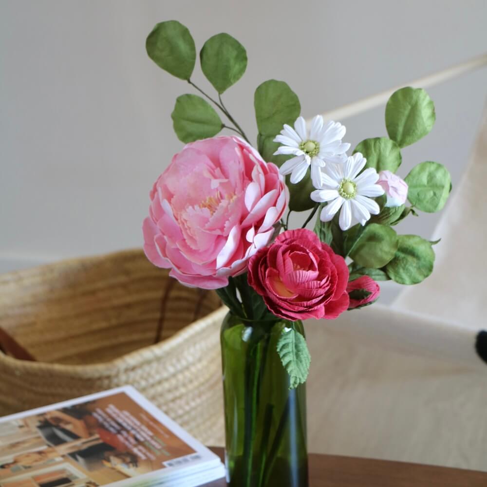 Flowrette Buonarroti bouquet fleurs en papier rose