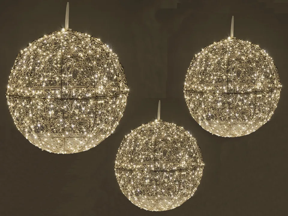 Feuillazur Rungis lot 3 sphères lumineuses blanc chaud