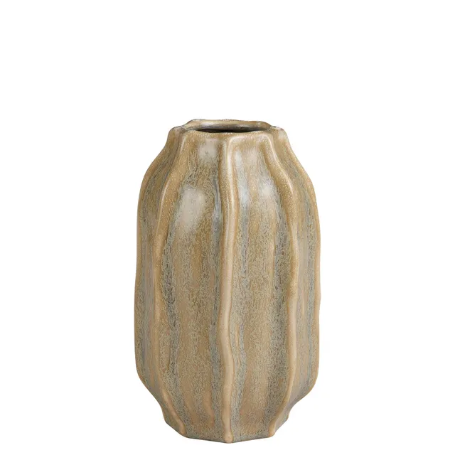 Sia Home Wabi Vase céramique beige 22 cm rayures