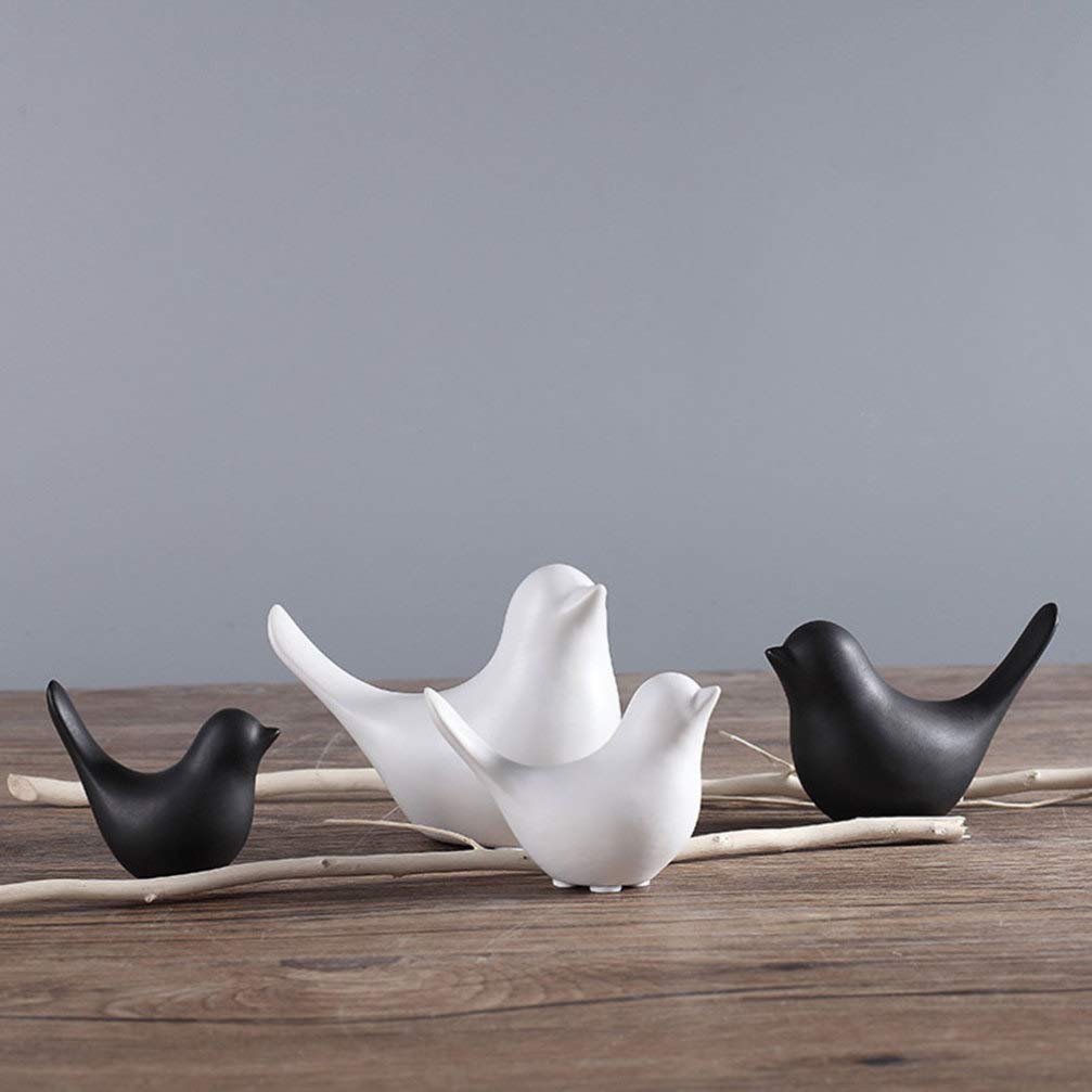 Winomo lot 2 oiseaux céramique noire déco minimaliste