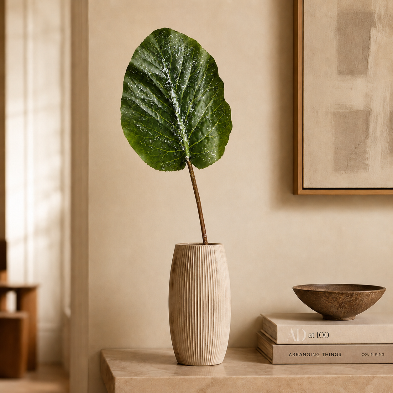 Sia Home Hosta feuille artificielle 40 cm verte pailletée