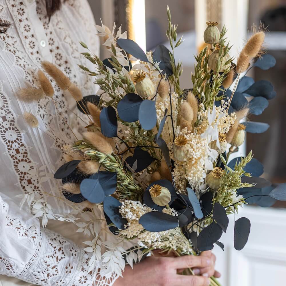 Flowrette Majorque bouquet fleurs séchées style Poème élancé